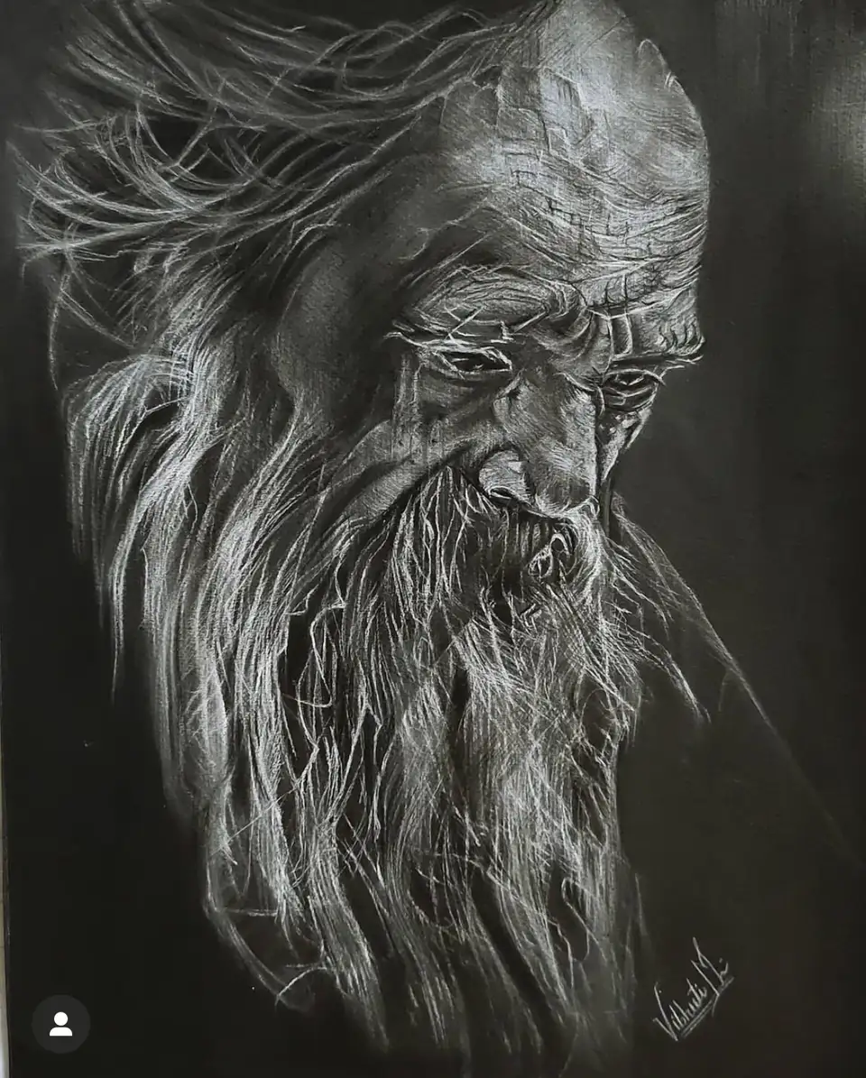 Age doesn’t matter — charcoal portrait by Vibhuti Mehta