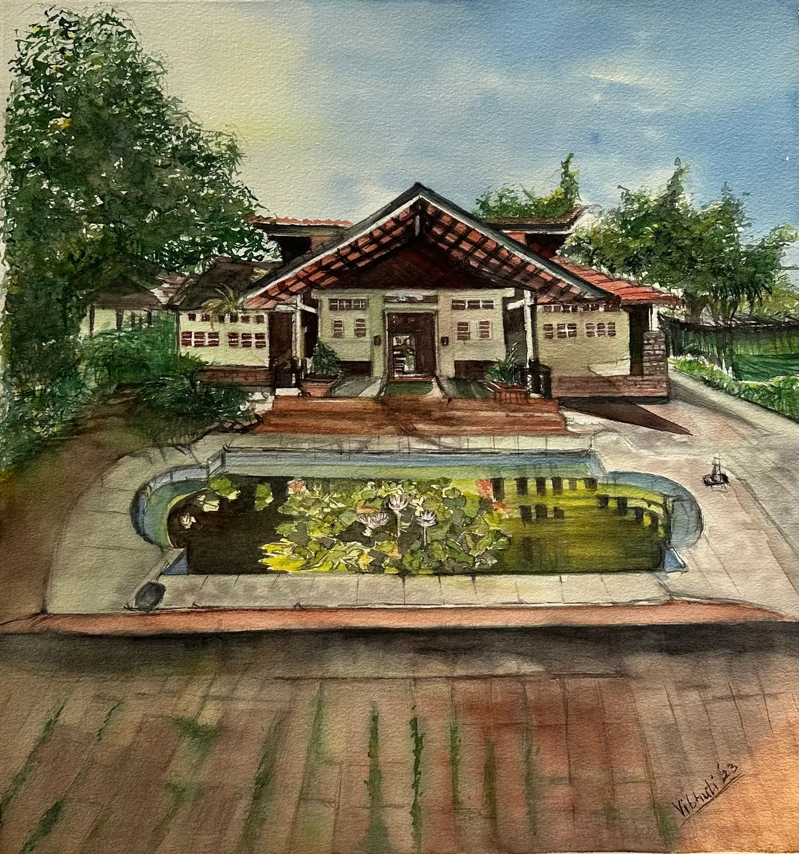 Bond with Peace — watercolor landscape by Vibhuti Mehta
