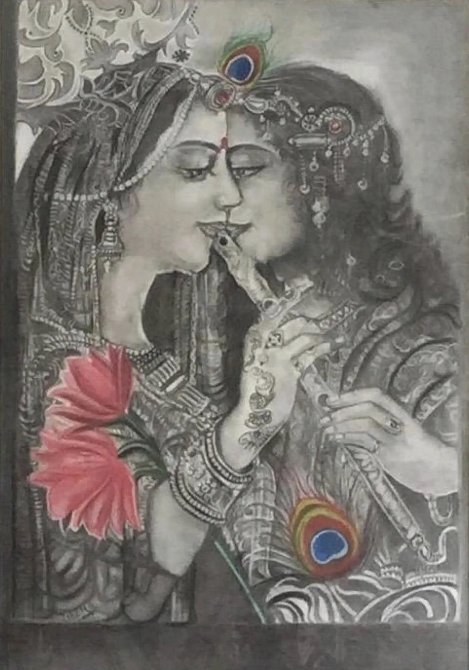 Eternal Love — charcoal portrait by Vibhuti Mehta