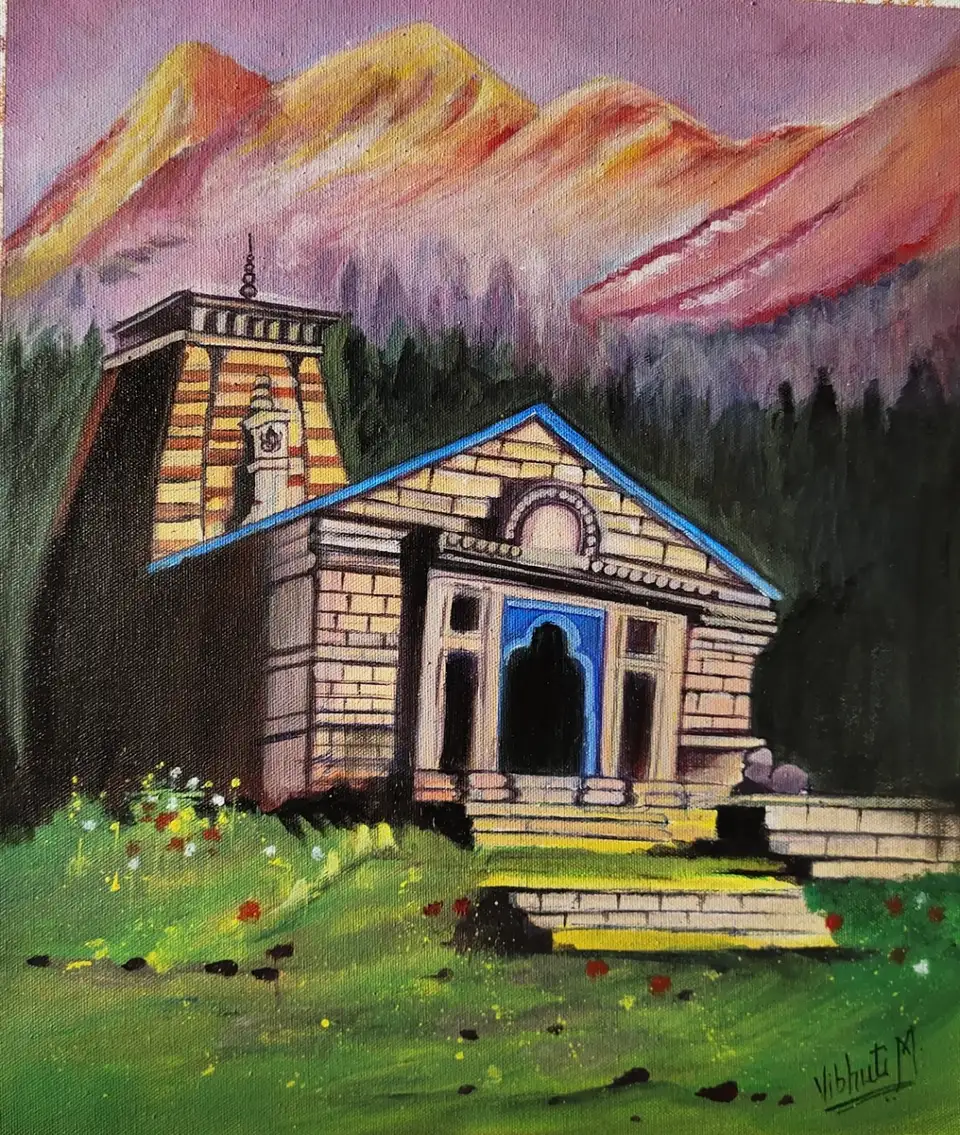 Kedarnath — acrylic devotional work by Vibhuti Mehta
