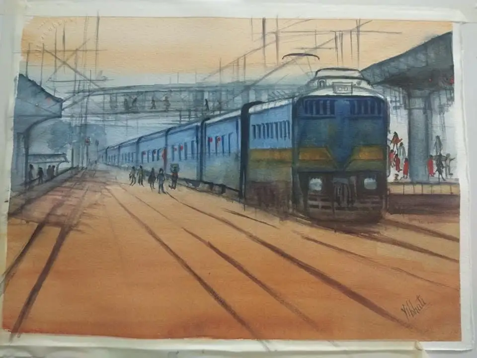Life Line — Watercolor landscape by Vibhuti Mehta
