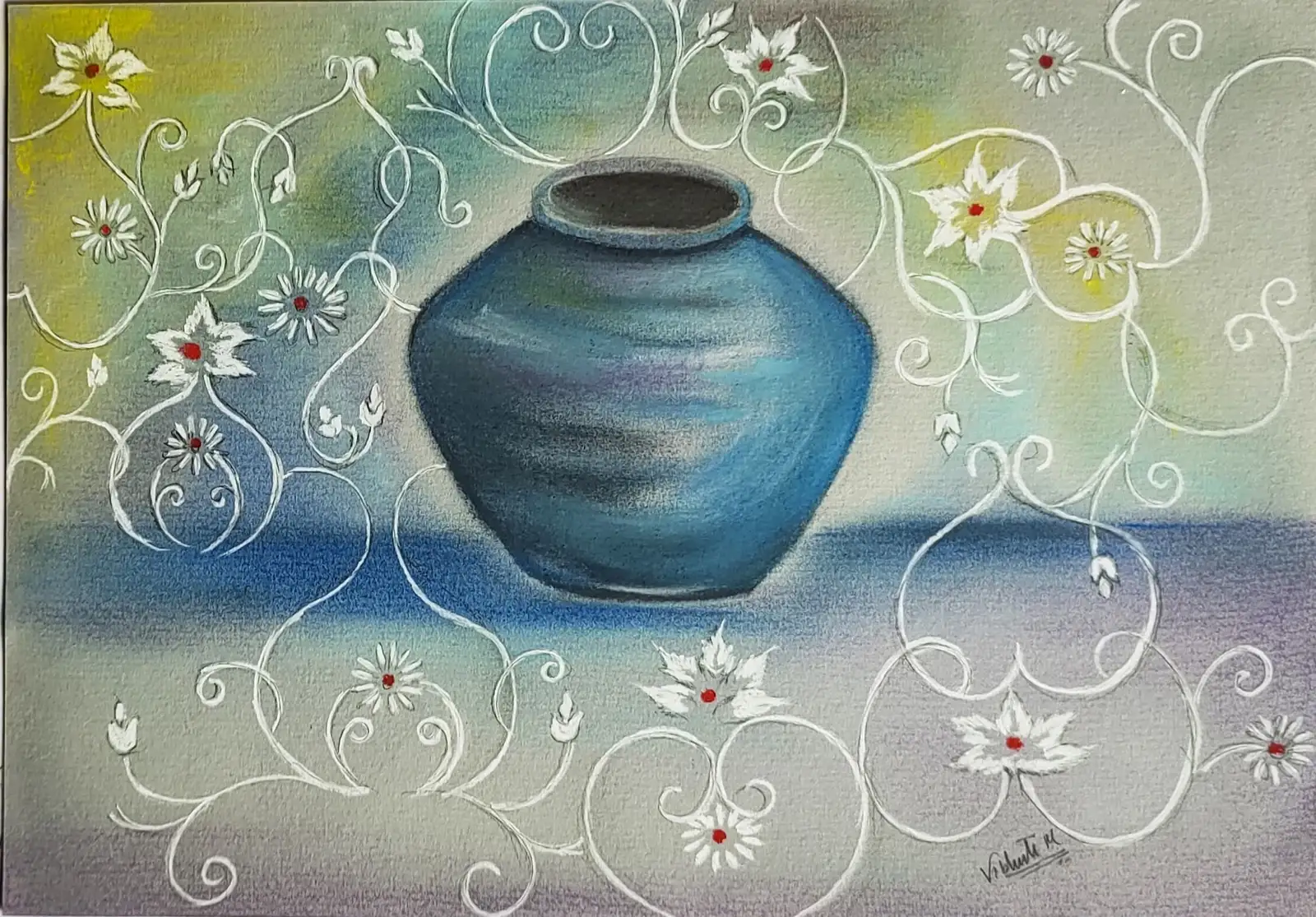 Luck pot — pastel still life by Vibhuti Mehta