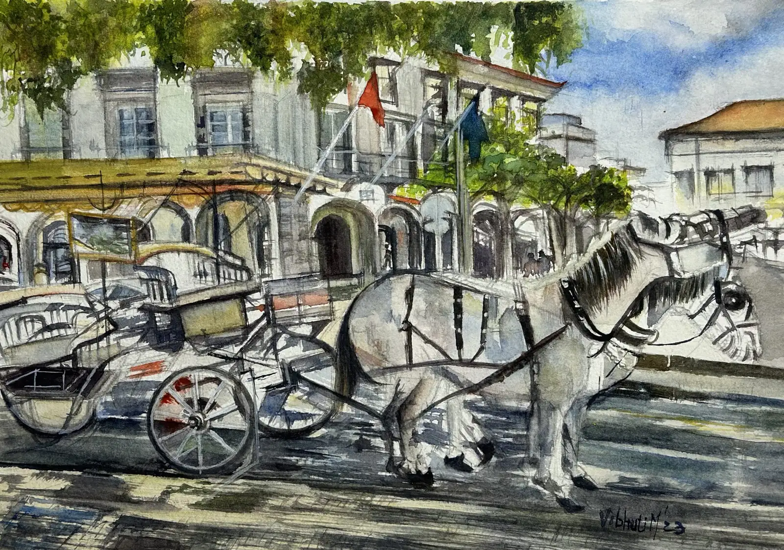 Portugal — watercolor landscape by Vibhuti Mehta