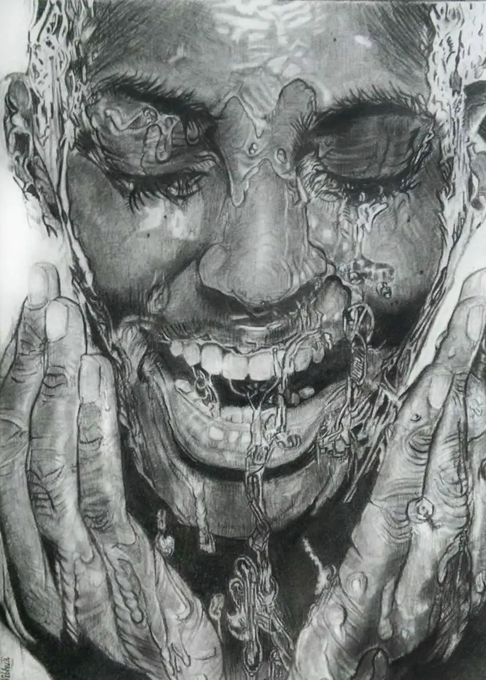 Splash — Graphite portrait by Vibhuti Mehta