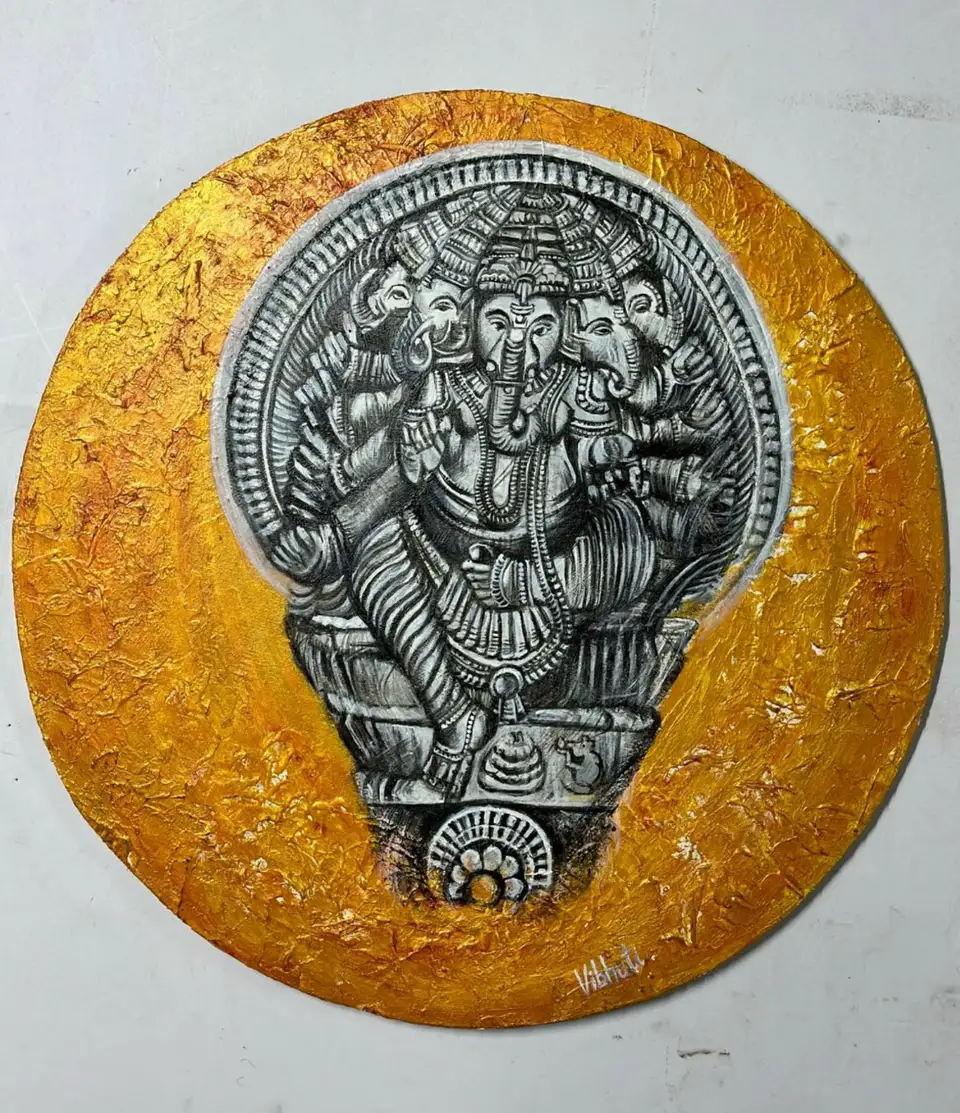 Vighnaharta II — acrylic devotional work by Vibhuti Mehta