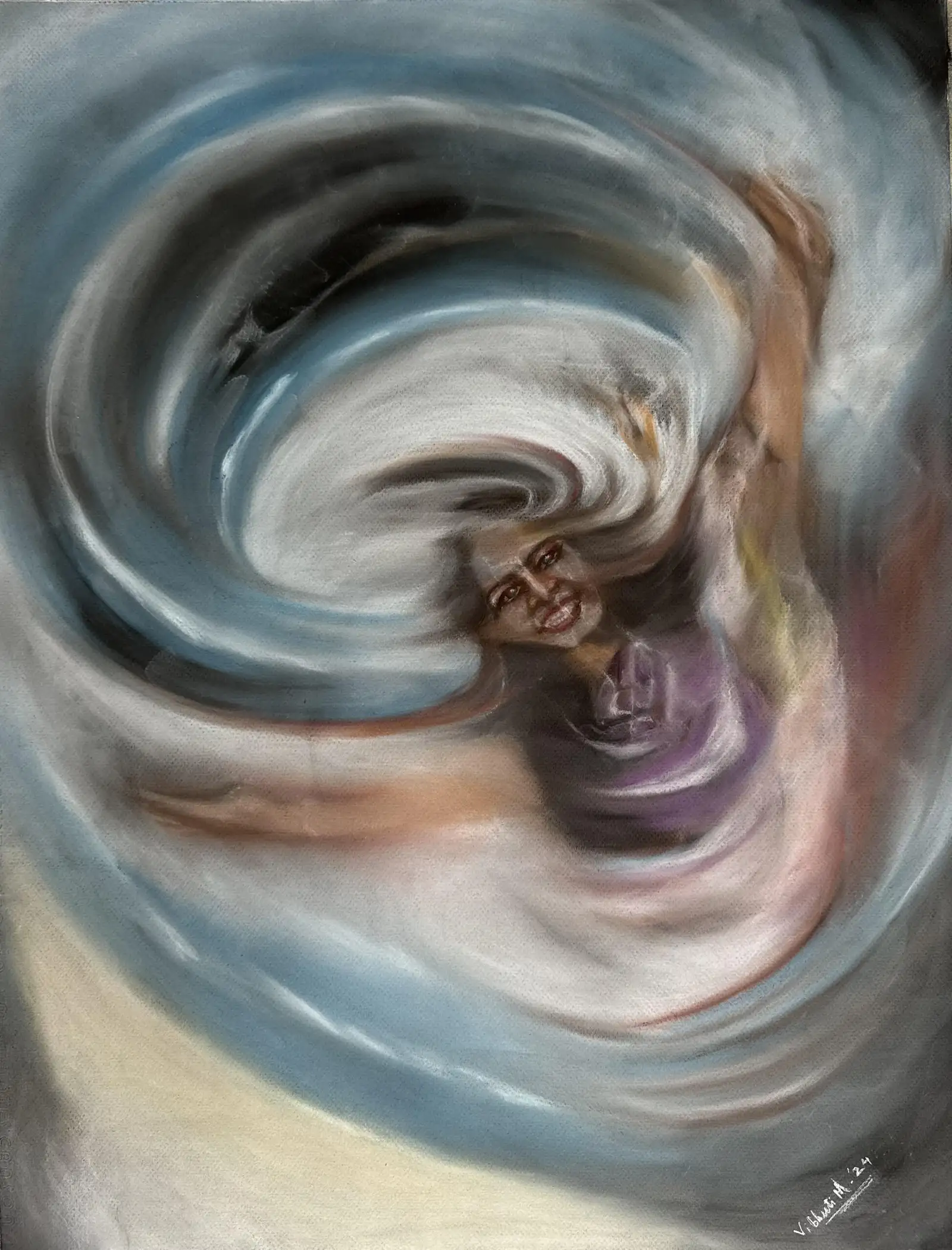 Woman Power by Vibhuti Mehta — Charcoal, Pastel